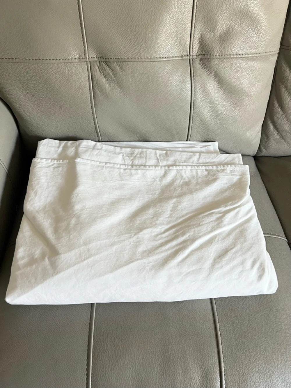 RH White Italian Cotton Duvet Cover California King Restoration Hardware Percale